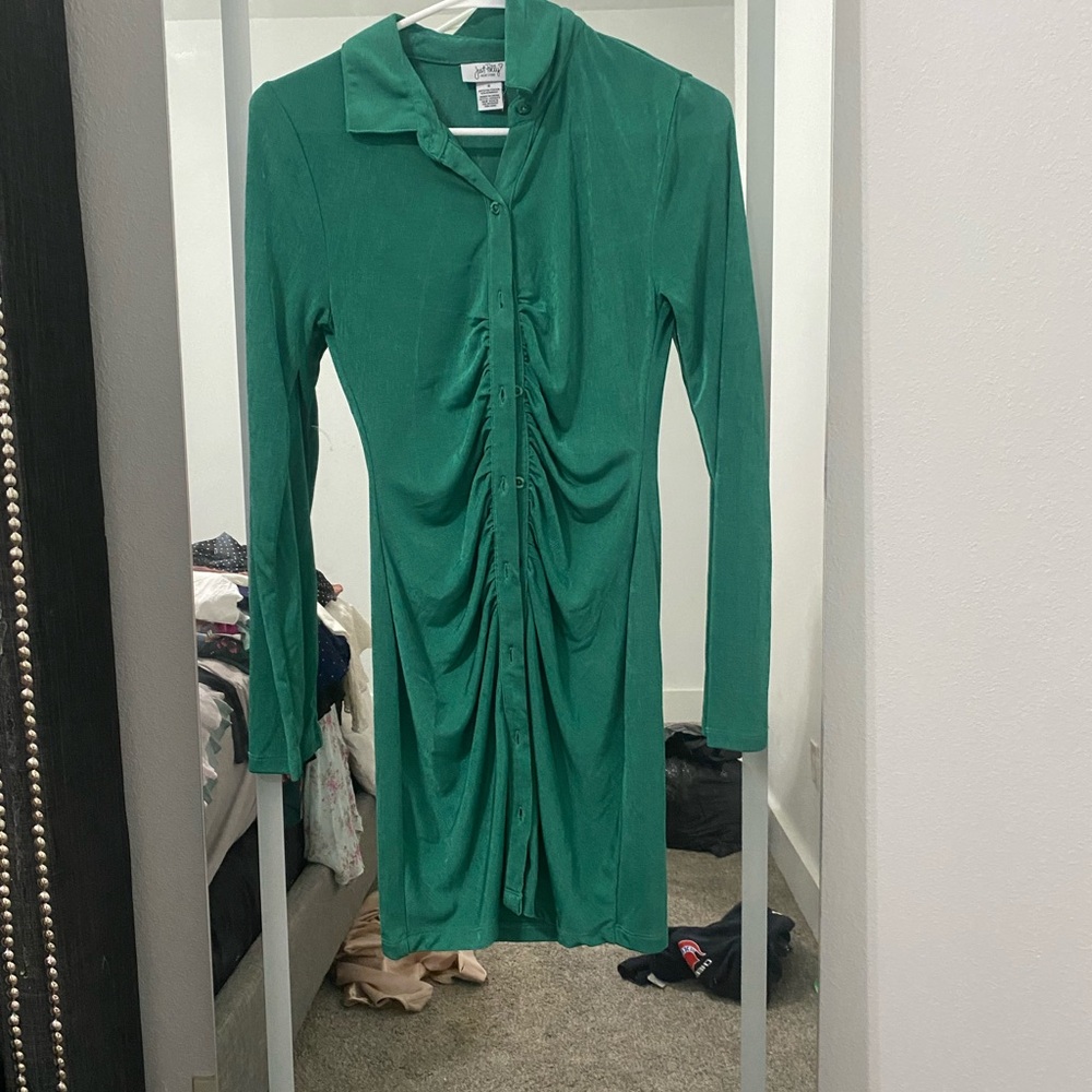 Green Button-Up Dress